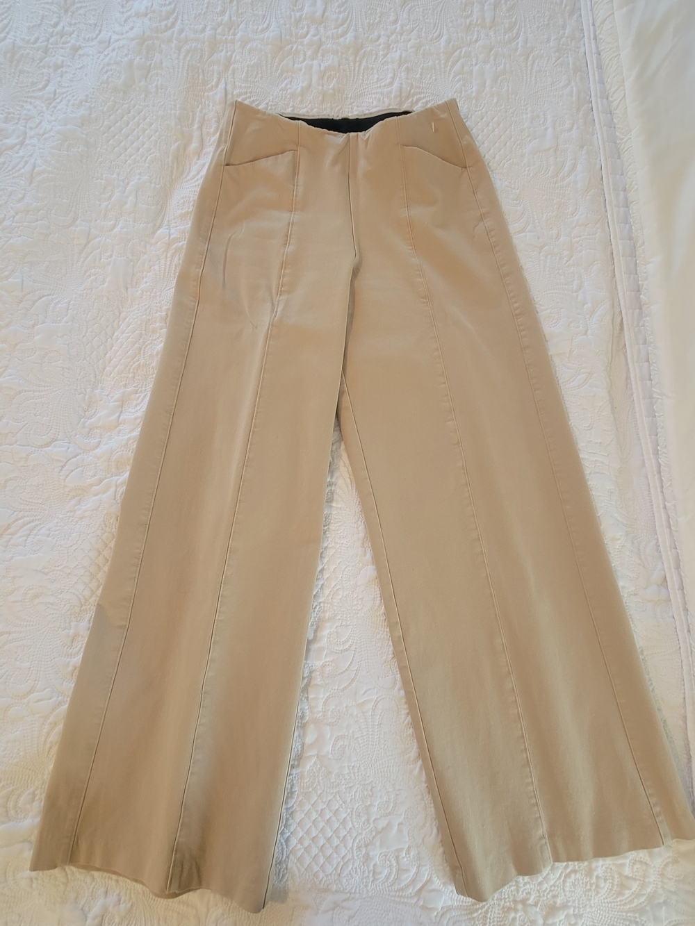 Old Navy Beige Wide-Leg High-Rise Trousers